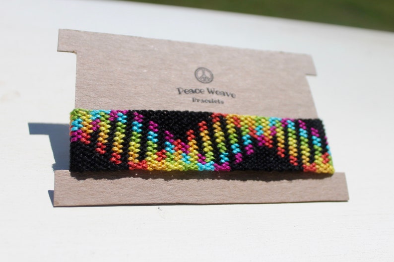 Woven Bracelet String Bracelet Friendship Bracelet Retro Bright Rainbow Pattern Bracelet