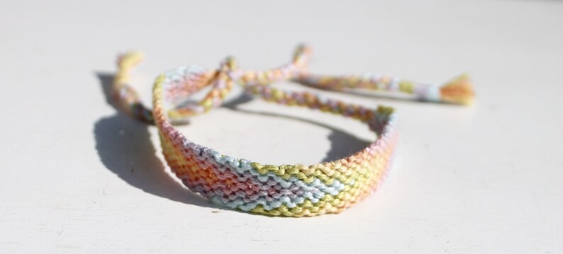 Pastel Rainbow Ombre Woven Bracelet Pattern Bracelet Friendship Bracelet String Bracelet