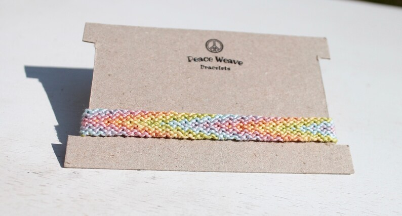 Pastel Rainbow Ombre Woven Bracelet Pattern Bracelet Friendship Bracelet String Bracelet