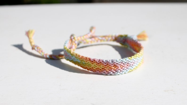 Pastel Rainbow Ombre Woven Bracelet Pattern Bracelet Friendship Bracelet String Bracelet