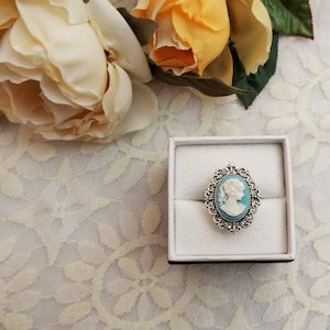 Cameo Ring Vintage Inspired Adjustable Ring Choose Your Color Gifts For Her