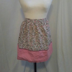 Vintage roze en grijze halve schort landelijke keuken Shabby Chic boerderij