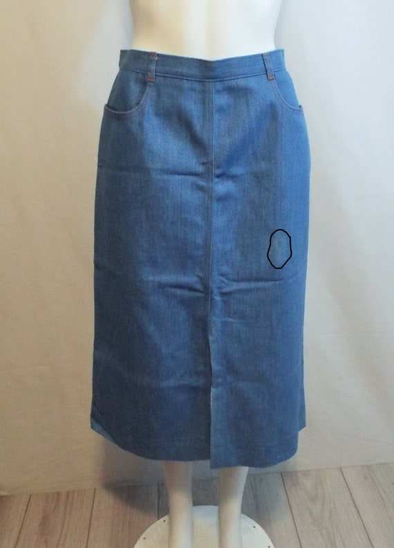 Vintage 70s Blue Denim Skirt Koret City Blues - image 8