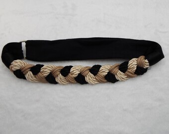 90s vintage wide black jute braided chord belt black cotton jute rope chord belt 90s Vintage Wide Black Jute Braided Chord Belt - Etsy main image 4