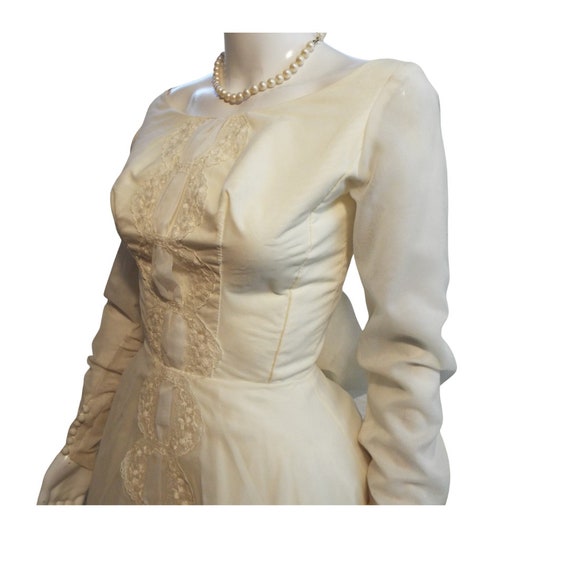 Vintage 50s Ivory Wedding Gown Bridal Gown Vintag… - image 7