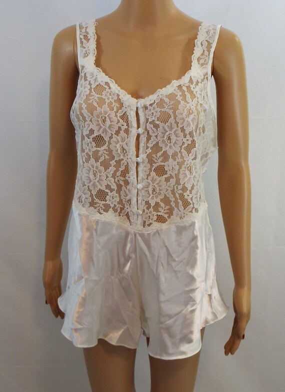 Vintage 90s Victoria Secret Gold Tag White Lace O… - image 8