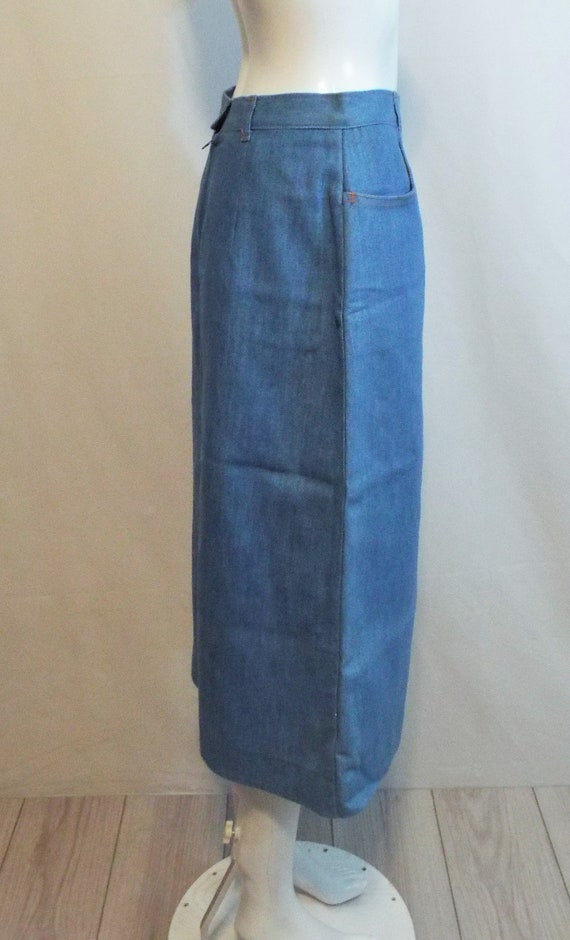 Vintage 70s Blue Denim Skirt Koret City Blues - image 6