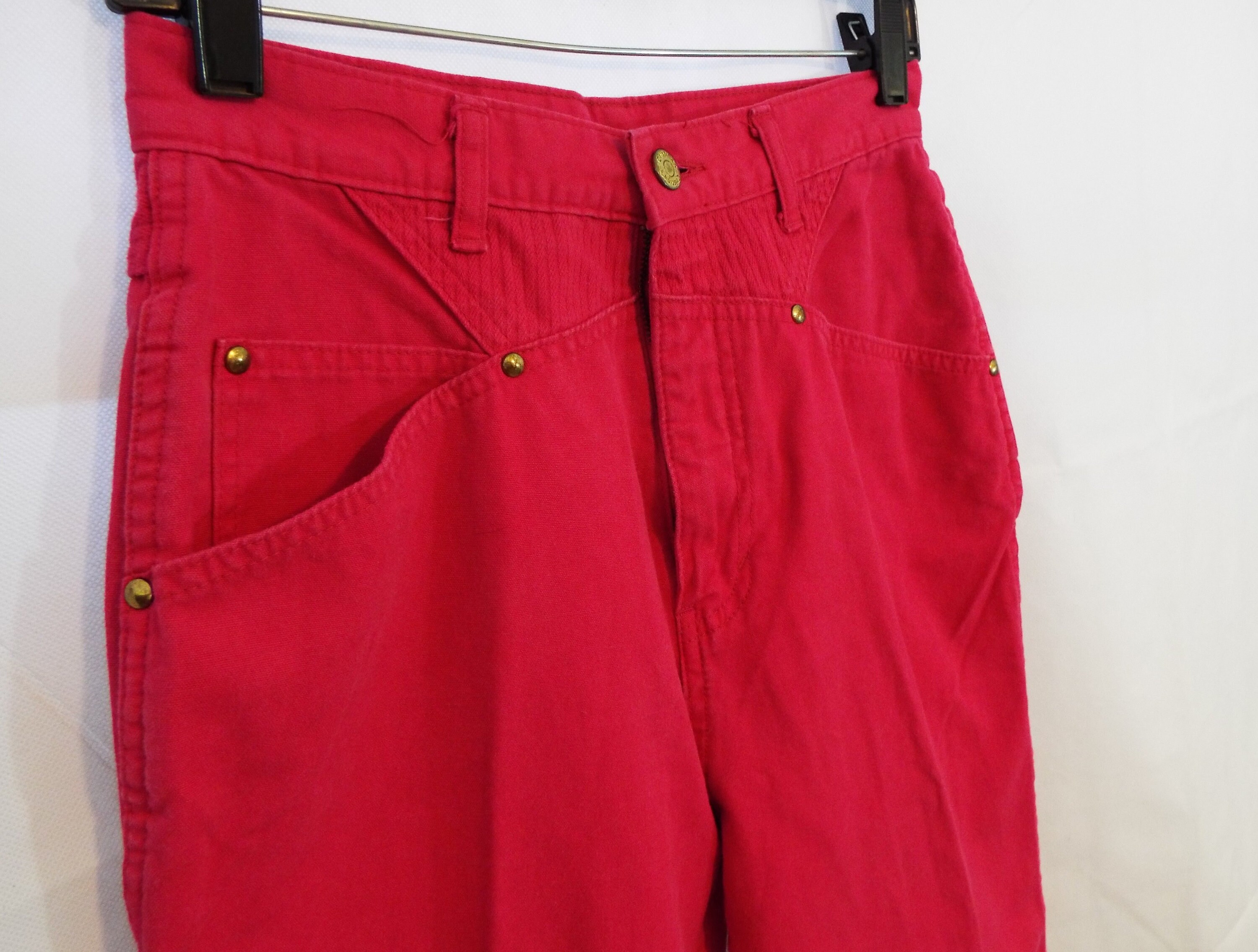 hot pink high waisted jeans