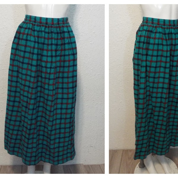 Vintage 80s Flannel Skirt Cambridge Dry Goods Size 12