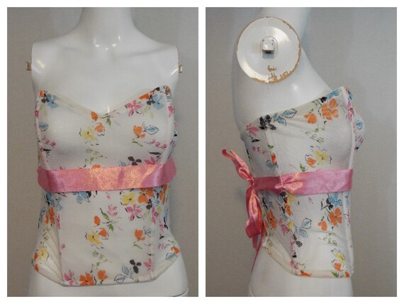 Vintage 90s Corset // Floral Corset // Necessary O