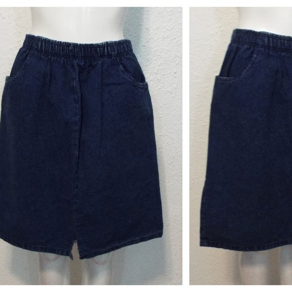 Vintage 90s Denim Skirt With Pockets
