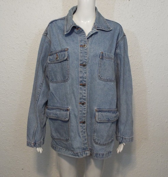 Vintage 90s Denim Jacket Bill Blass Denim Jacket … - image 4