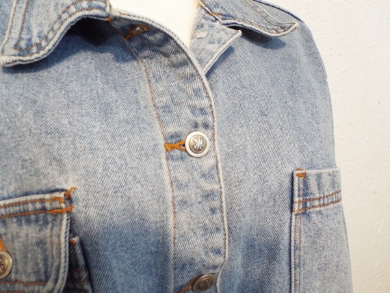 Vintage 90s Denim Jacket Bill Blass Denim Jacket … - image 8