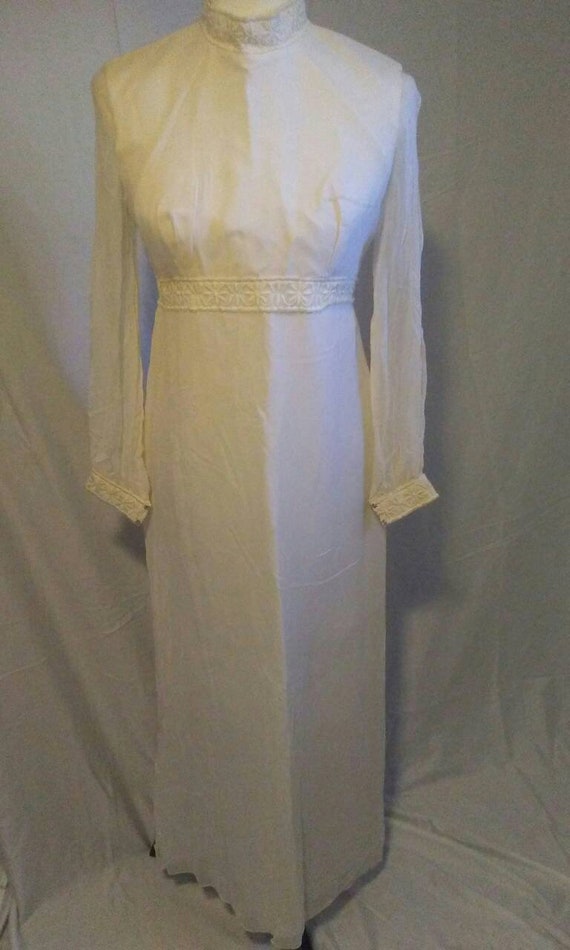 1960s Vintage Dress- Wedding Dress Crepe Wedding D
