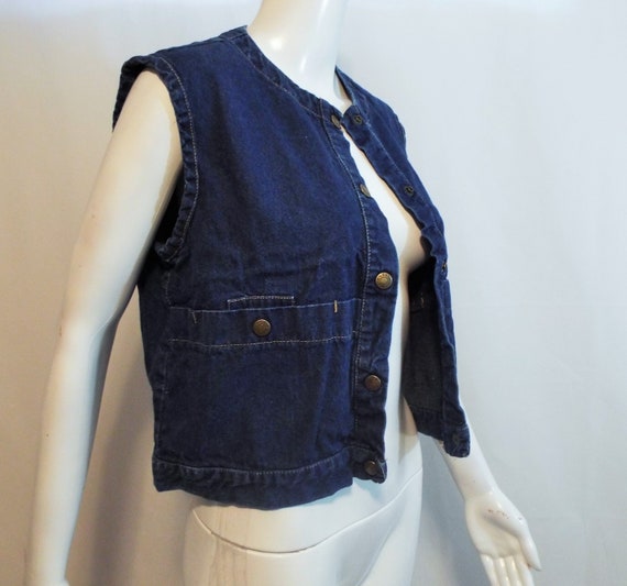 Vintage 90s Calvin Kline Vest Button Up Denim Ves… - image 5