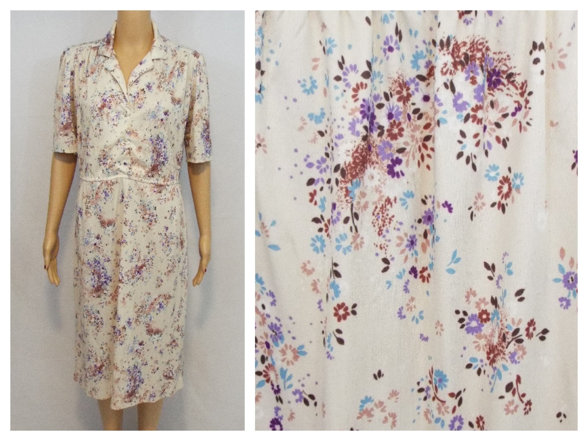 1970s Vintage Dress Floral Pattern Summer Dress Vintage | Etsy