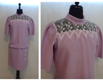 Vintage 60s Dress Puccini Purple Lace Dress Vintage Dress