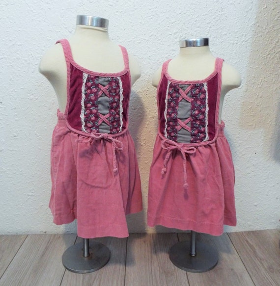 Vintage 80s Dress Carters Apron Dress 3T Cottage … - image 7