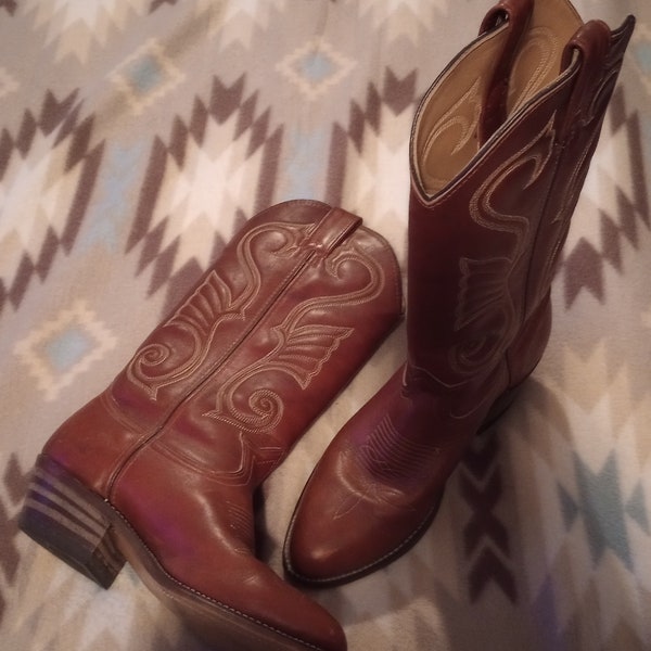 Vintage Double H Cowboy Boots Men's Size 9D