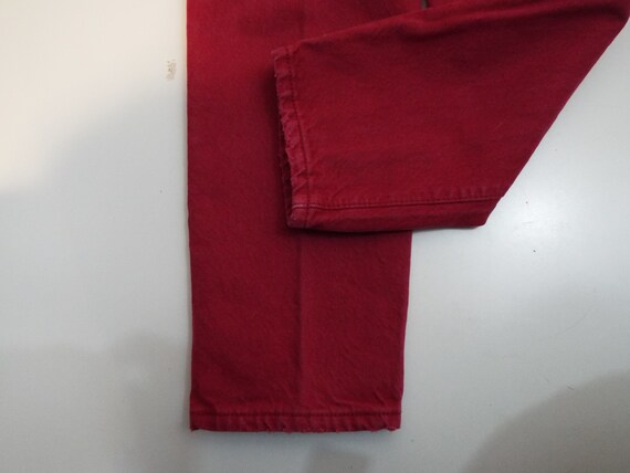 Vintage 80s Red 17 501 Levis // Size 9 // Red Jea… - image 9