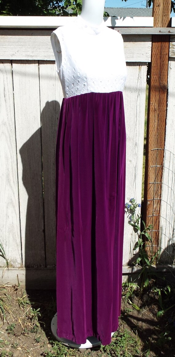 Vintage 70s Dress Maxi Dress Purple Velvet Dress … - image 5