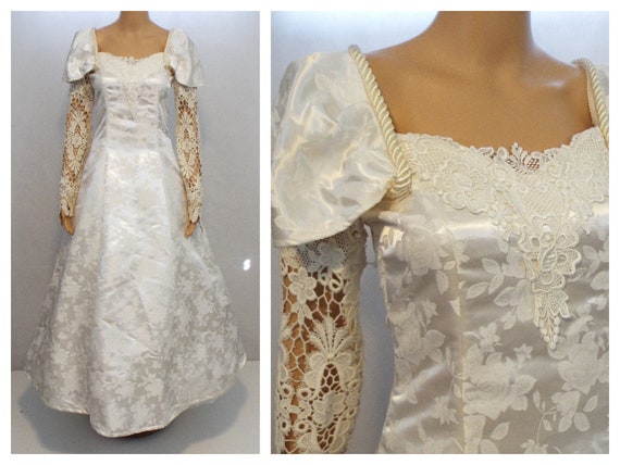 1980s Vintage Wedding Dress - Wedding Dress Lace W