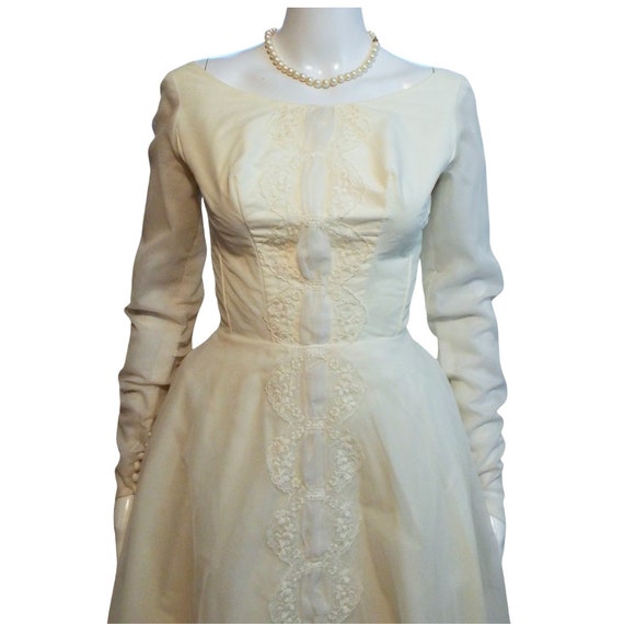 Vintage 50s Ivory Wedding Gown Bridal Gown Vintag… - image 6