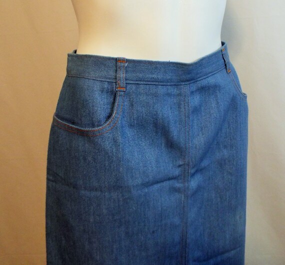 Vintage 70s Blue Denim Skirt Koret City Blues - image 5