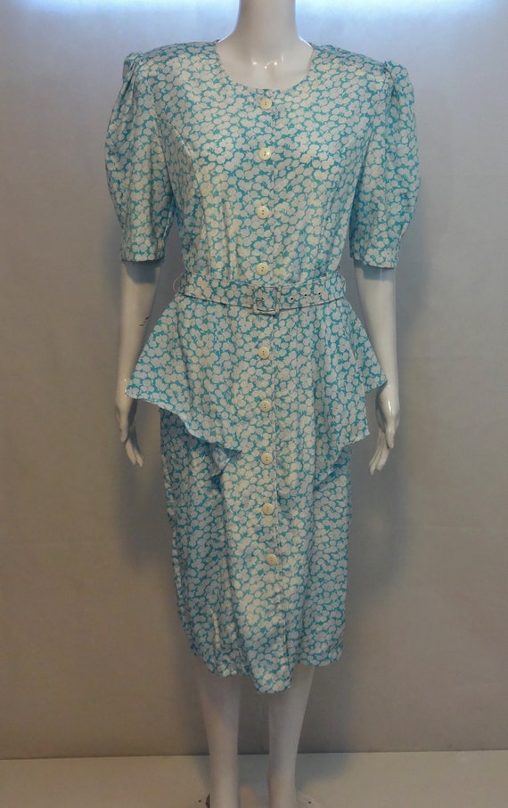 Vintage 80s Dress JB TOO Vintage Floral Dress Siz… - image 2
