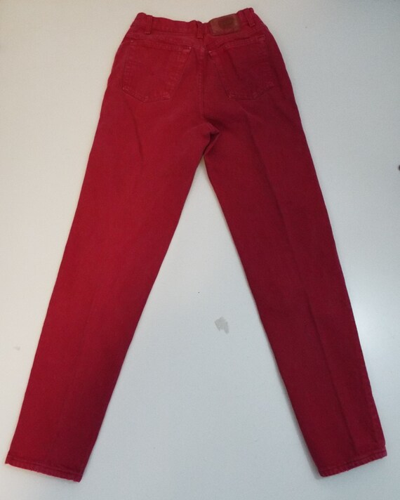 Vintage 80s Red 17 501 Levis // Size 9 // Red Jea… - image 8