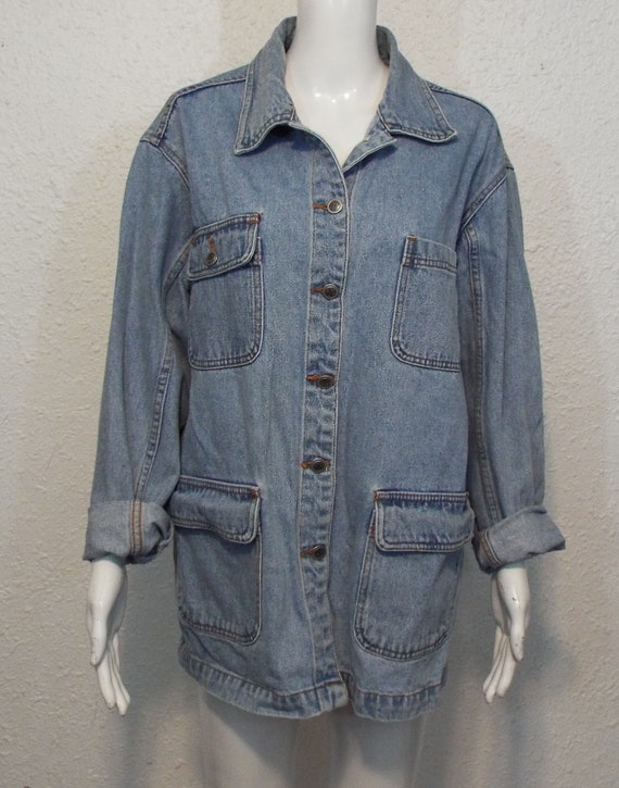 Vintage 90s Denim Jacket Bill Blass Denim Jacket … - image 2