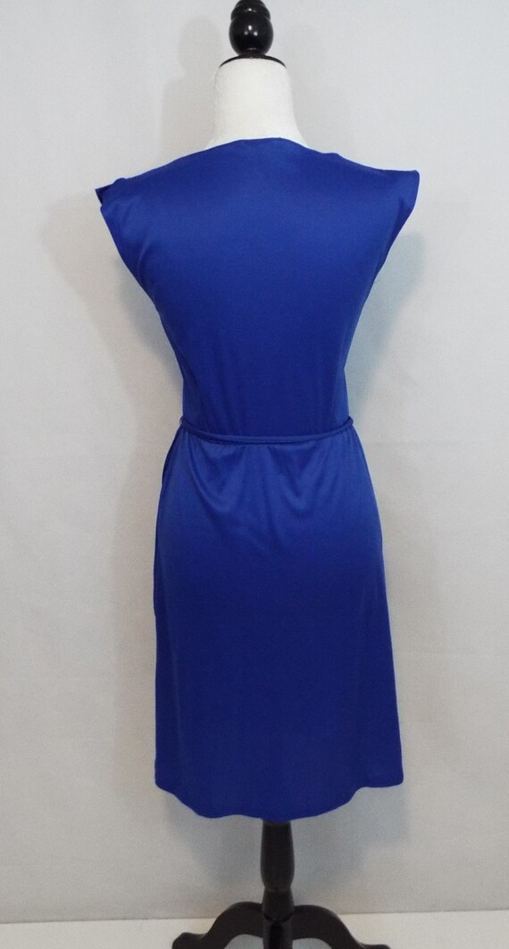 Vintage 80s Dress Blue Dress // Sleeveless Dress - image 7