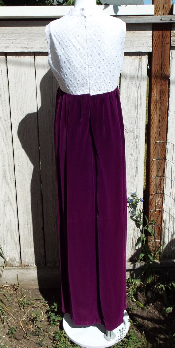 Vintage 70s Dress Maxi Dress Purple Velvet Dress … - image 7