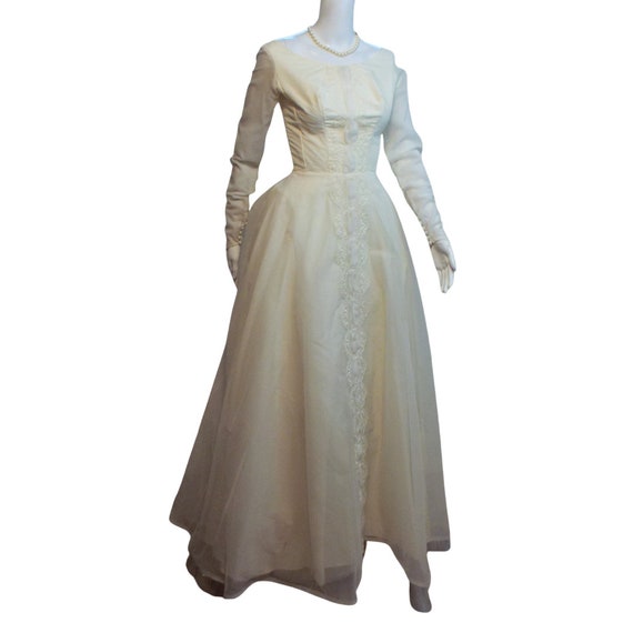 Vintage 50s Ivory Wedding Gown Bridal Gown Vintag… - image 3