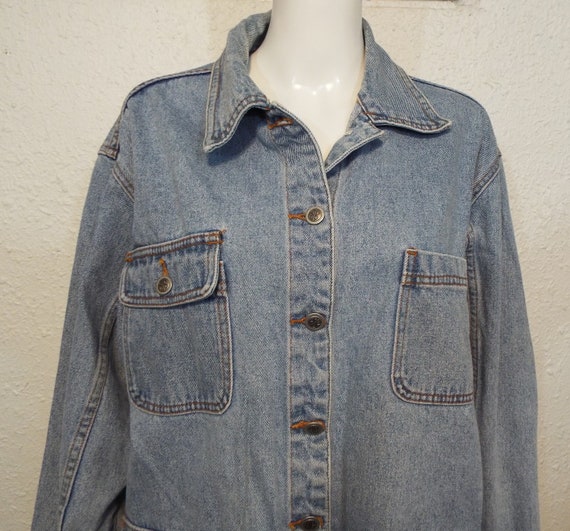 Vintage 90s Denim Jacket Bill Blass Denim Jacket … - image 7