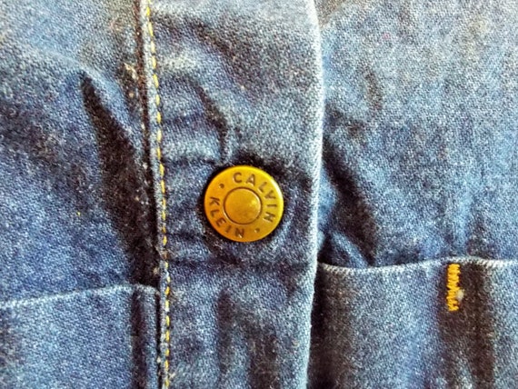 Vintage 90s Calvin Kline Vest Button Up Denim Ves… - image 7