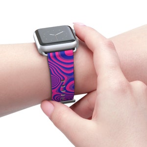 Subtle Bi Pride Swirly Watch Band for Apple Watch Series 1, 2, 3, 4, 5, 6, 7 And Se Devices