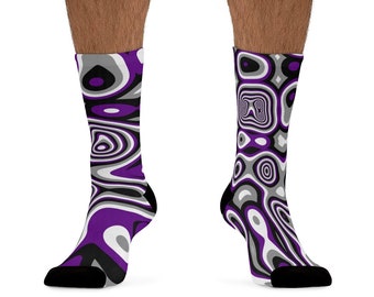 Swirly Asexual Pride DTG Socks