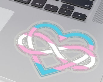 Trans Poly Pride Infinity Heart Kiss-Cut Sticker