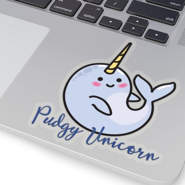 Pudgy Unicorn/Narwhal Kiss-Cut Sticker