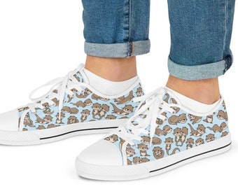 Custom Mens Fashion DIY Image Otter Animal Top Canvas Sneaker Shoes Custom Mens Fashion DIY Image Otter Animal Top Canvas Sneaker Shoes