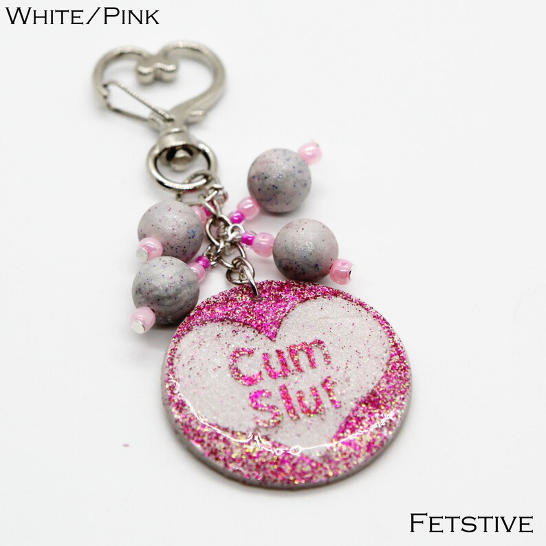 Cum Slut Purse Charm available in several colors White/Pink