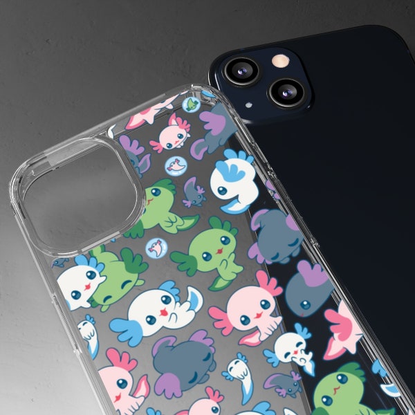 Colorful Baby Axolotl Clear Phone Cases (For iPhone and Samsung Galaxy)