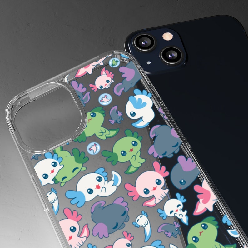 Colorful Baby Axolotl Clear Phone Cases (For iPhone and Samsung Galaxy) 