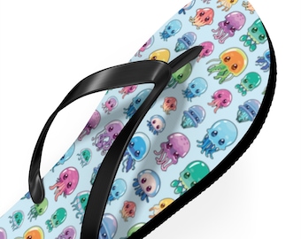 Colorful Jellyfish Flip Flops