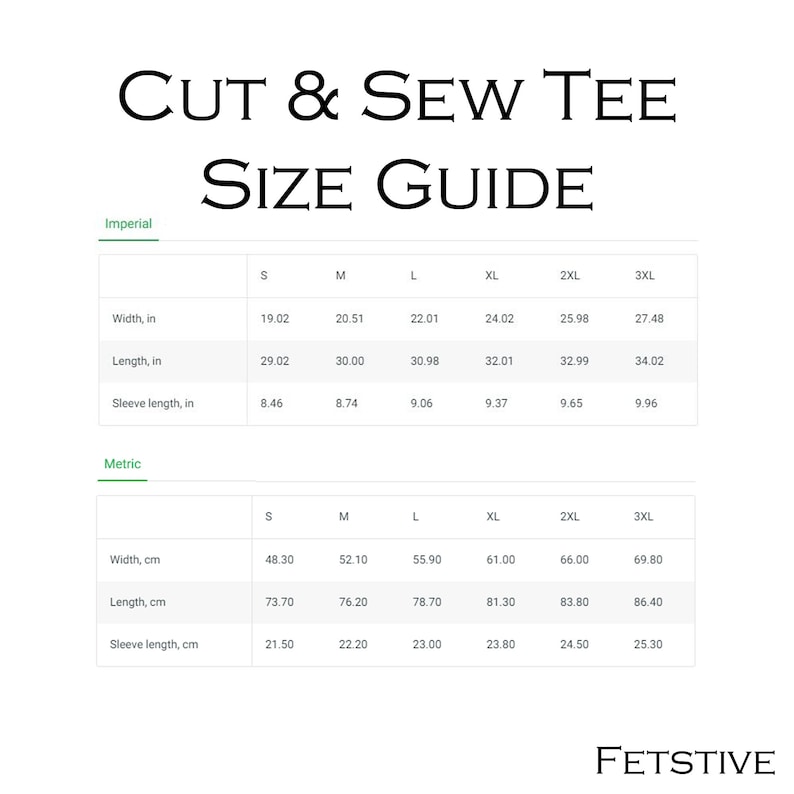 unisex tee size chart