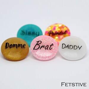 Small BDSM Pins available in many words and colors image 1