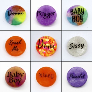 Small BDSM Pins available in many words and colors image 2