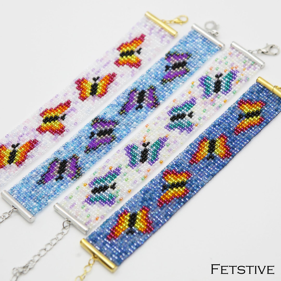 Beaded Butterfly Bracelet several Styles Available Etsy