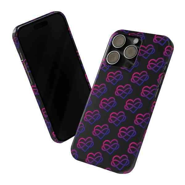 Bi Poly Pride Infinity Heart Case-Mate Slim Phone Case (through iPhone 15 Pro Max)